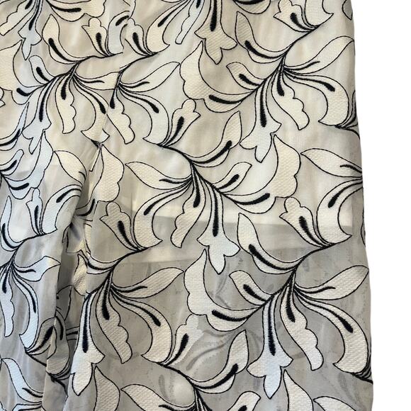 Maria Grazia Severi White Women's 46 Pants White Black Floral Flowy Quiet Luxury - Picture 3 of 7